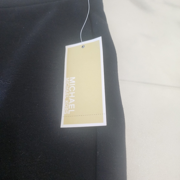 [MICHAEL MICHAEL KORS] NWT CUTEST EVER: BLACK W/ LEATHER PATCH WOMEN'S  LEGGINGS - Picture 8 of 13